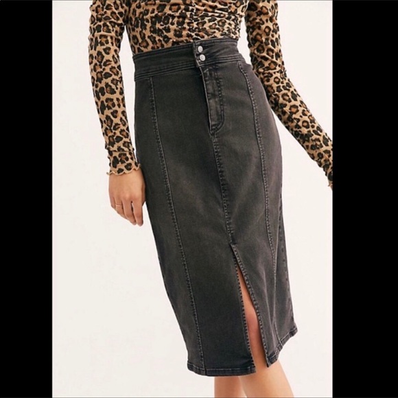 maddie denim midi skirt